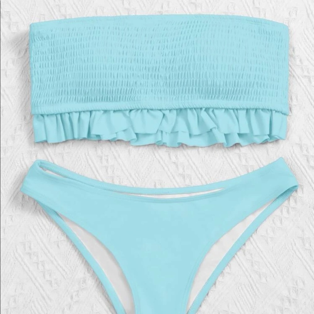 Baby blue Ruffled Bikini